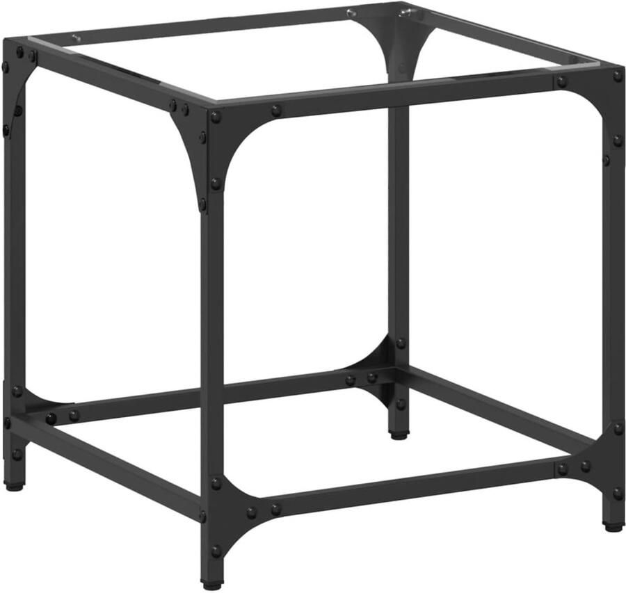 VidaXL Salontafel met transparant glazen blad 40x40x40 cm staal Salontafel Salontafels Bijzettafel Banktafel
