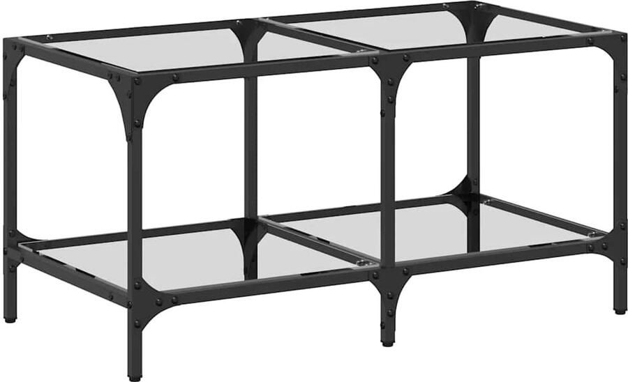 VidaXL Salontafel met transparant glazen blad 78 5x40x40 cm staal Salontafel Houten Salontafel Design Salontafel Transparante Salontafel Met Glas