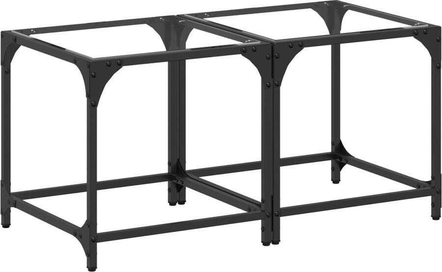 VidaXL Salontafels 2 st met transparant glazen blad 40x40x40 cm staal Salontafel Houten Salontafel Transparante Salontafel Kleine Salontafel Woonkamerdecoratie