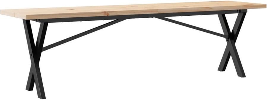 VidaXL Salontafel X-frame 160x40x45 5 cm grenenhout en staal Salontafel Houten Salontafel Grenenhouten Salontafel Met X-frame Hoektafeltje