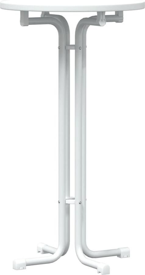 The Living Store Eettafel Ø 60x110 cm bewerkt hout en staal wit Witte Eettafel Houten Tafel Eetkamertafel Salontafel Design Tafel