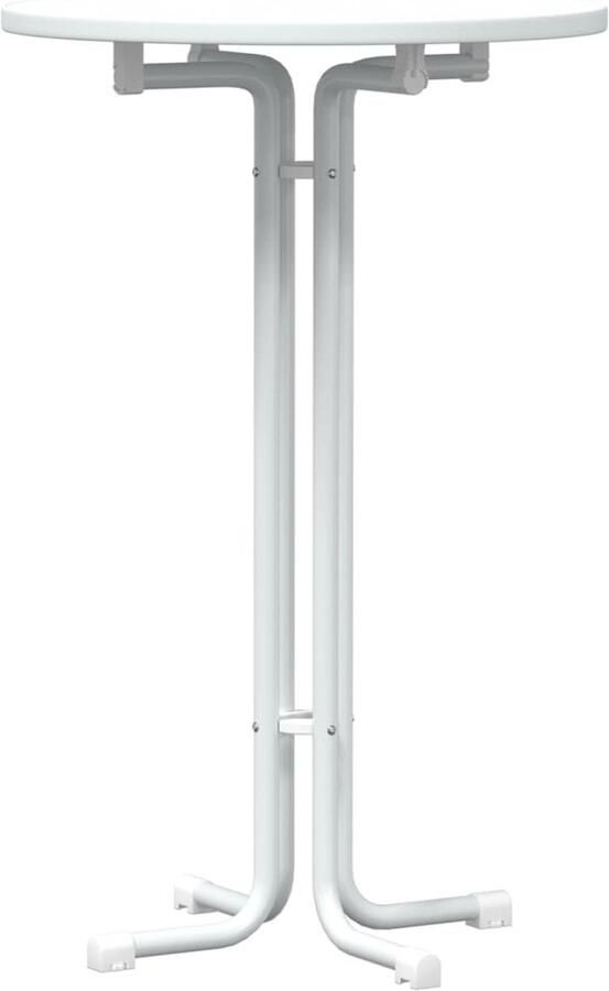 The Living Store Eettafel Ø 70x110 cm bewerkt hout en staal wit Eettafel Industrieel Tafel Wit Houten Tafel Eetkamertafel Salontafel