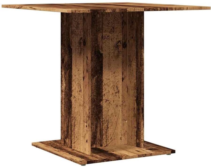 The Living Store Eettafel 80x80x75 cm bewerkt hout oud houtkleurig Eetkamertafel Houten Tafel Moderne Tafel Bistrotafel Kleine Tafel