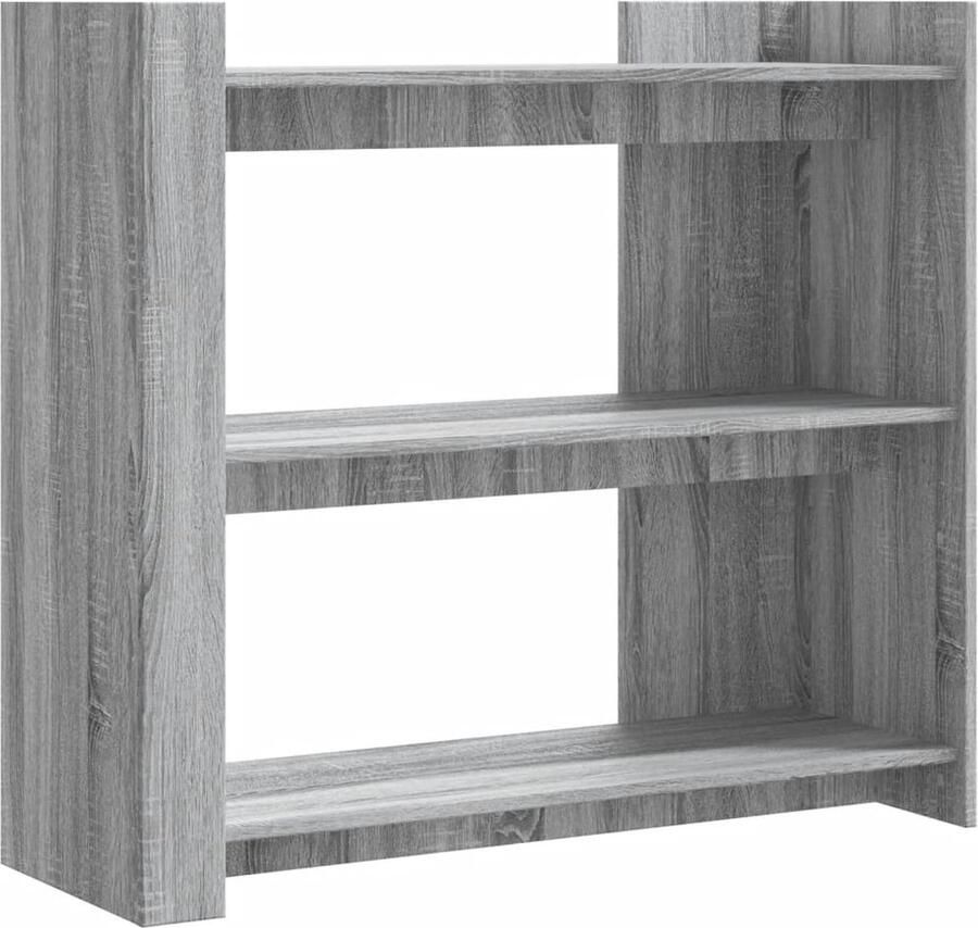 The Living Store Wandtafel 100x35x90 cm bewerkt hout grijs sonoma eikenkleurig Wandtafel Salontafel Console Tafel Houten Tafel Grijze Tafel