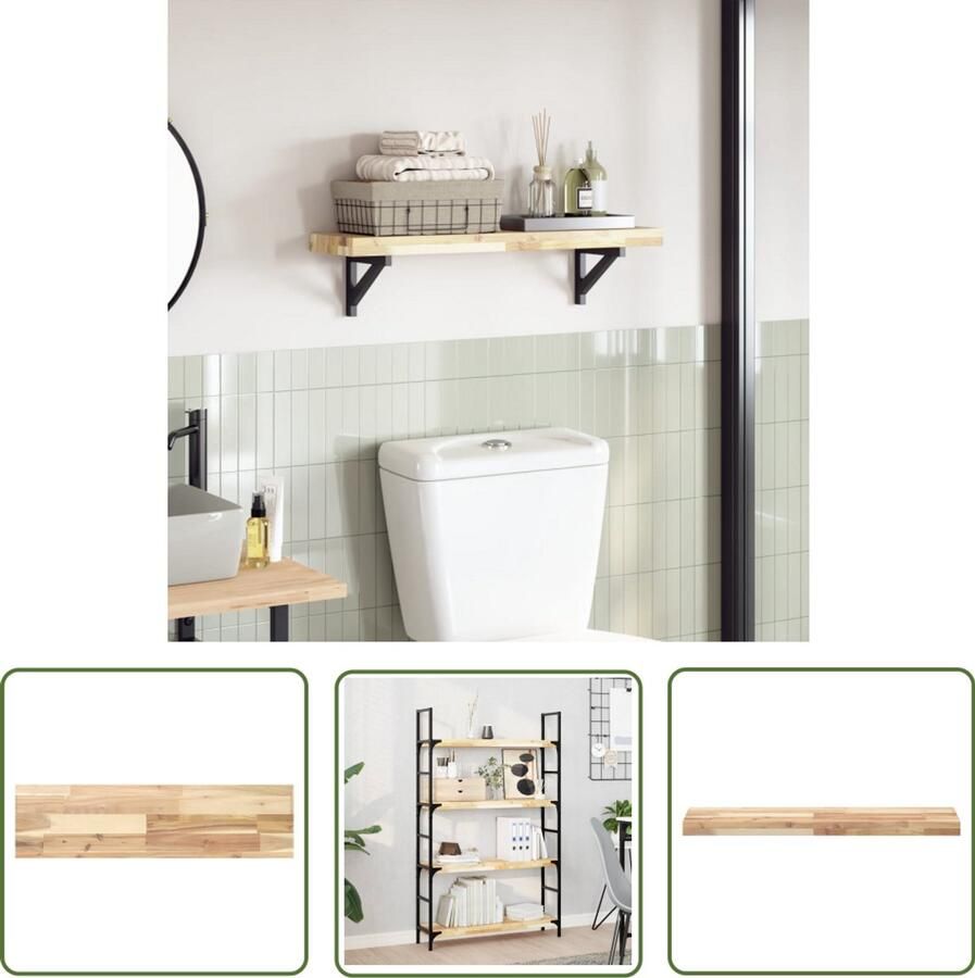 The Living Store Tafelblad Acaciahout 80 x 20 x 4 cm Onbehandeld massief hout Tafelblad Acacia Houten Tafelblad Vervangen Eetkamertafel Blad Salontafel Blad