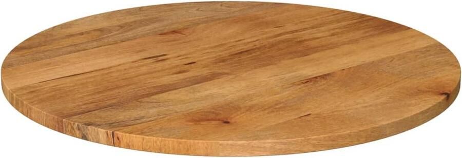 The Living Store Tafelblad rond Ø 80x3 8 cm massief ruw mangohout Tafelblad Houten Tafelblad Mangohout Tafelblad Vervangen Ronde Tafel
