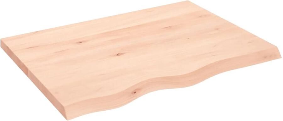 VidaXL Wandschap 80x60x2-4 cm Massief Eikenhout Wandplank Eikenhouten Plank Ruwe Houten Plank Vintage Wanddecoratie Rustic Decoratie