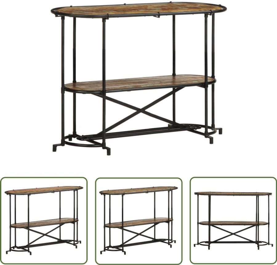 VidaXL Wandtafel 110x42x76 cm massief gerecycled hout Wandtafel Houten Wandtafel Industrieel Wanddecoratie Salontafel Opslagoplossing