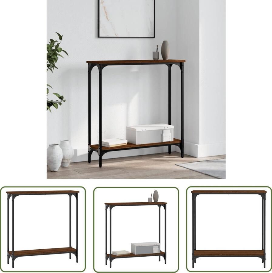 VidaXL Wandtafel 75x22 5x75 cm bewerkt hout bruin eikenkleur Wandtafel Houten Wandtafel Bruine Wandtafel Eikenhouten Wandtafel Salontafel