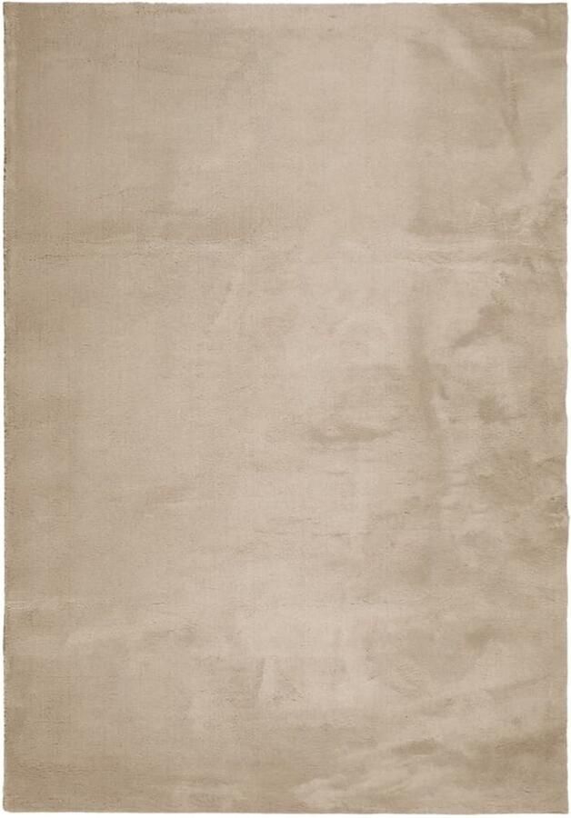 The Living Store HUARTE Vloerkleed 140 x 200 cm Zand Polyester 100% Pluizige Pool Anti-slip Machinewasbaar OEKO-TEX Stand 10 Vloerkleed Huiskleed Tapijt Beige Bruine Kleur - Foto 3