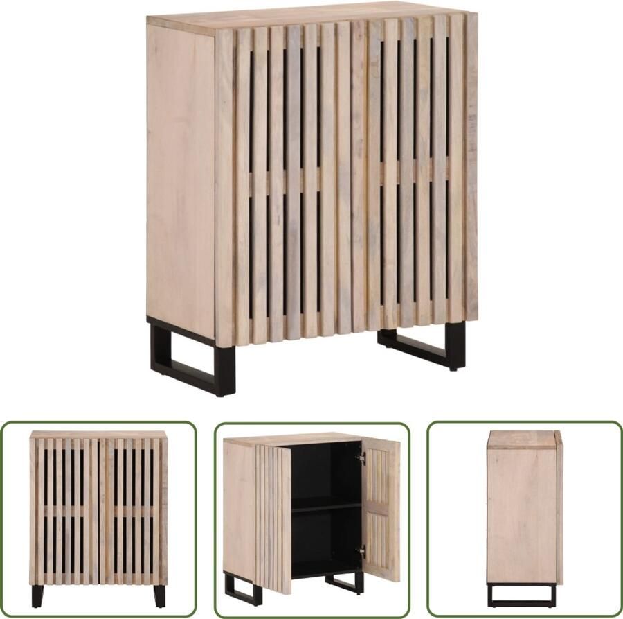 The Living Store Dressoir 60x34x75 cm massief mangohout Dressoir Industrieel Design Mangohout Houten Dressoir Vintage Dressoir - Foto 2
