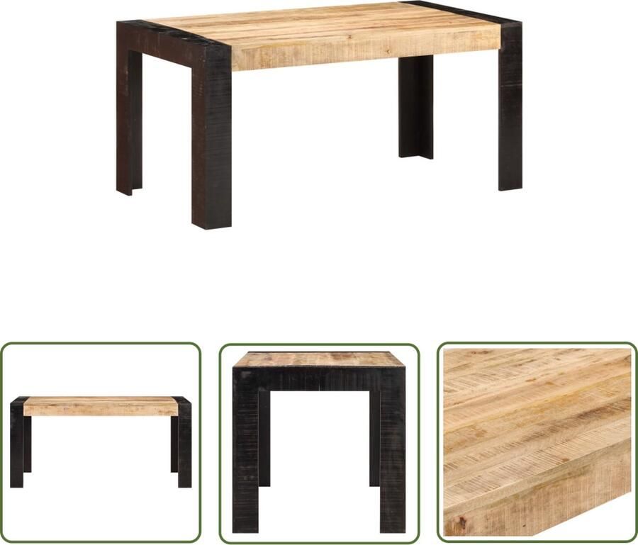 The Living Store Eettafel IndustriÃle Stijl Massief Ruw Mangohout 160x80x76 cm Eettafel Industrieel Design Mangohout Salontafel Eetkamerstoel