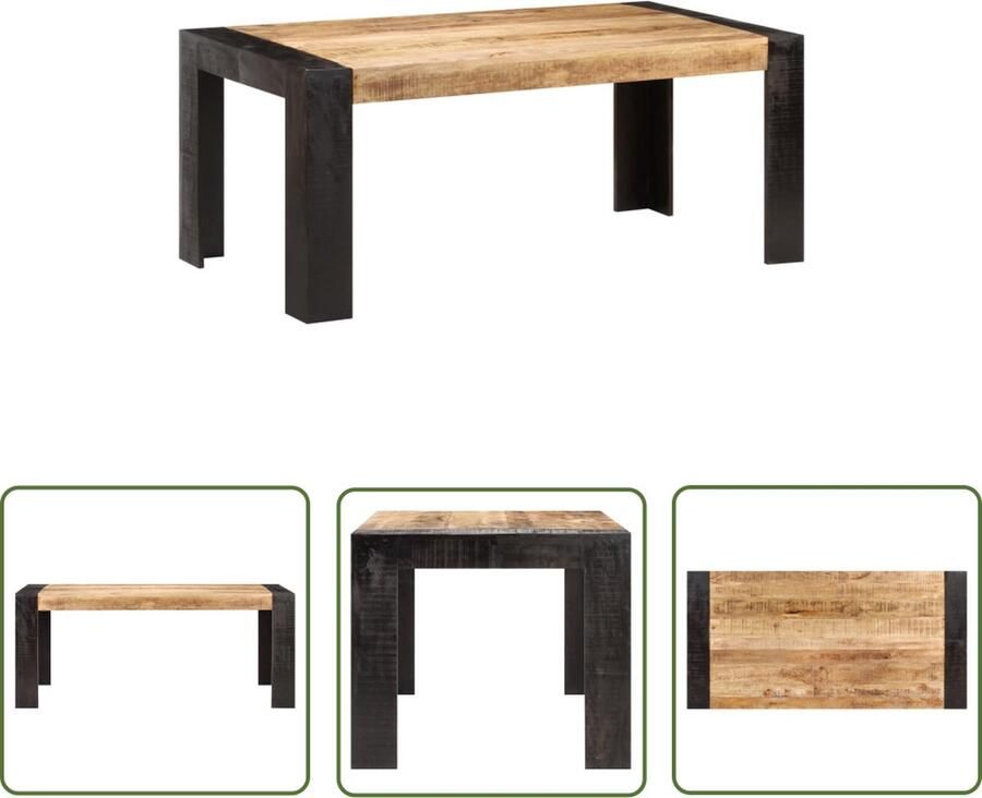 The Living Store Eettafel IndustriÃle Stijl Hout 180 x 90 x 76 cm Massief Ruw Mangohout Eettafel Industrieel Design Mangohout Salontafel Eetkamertafel