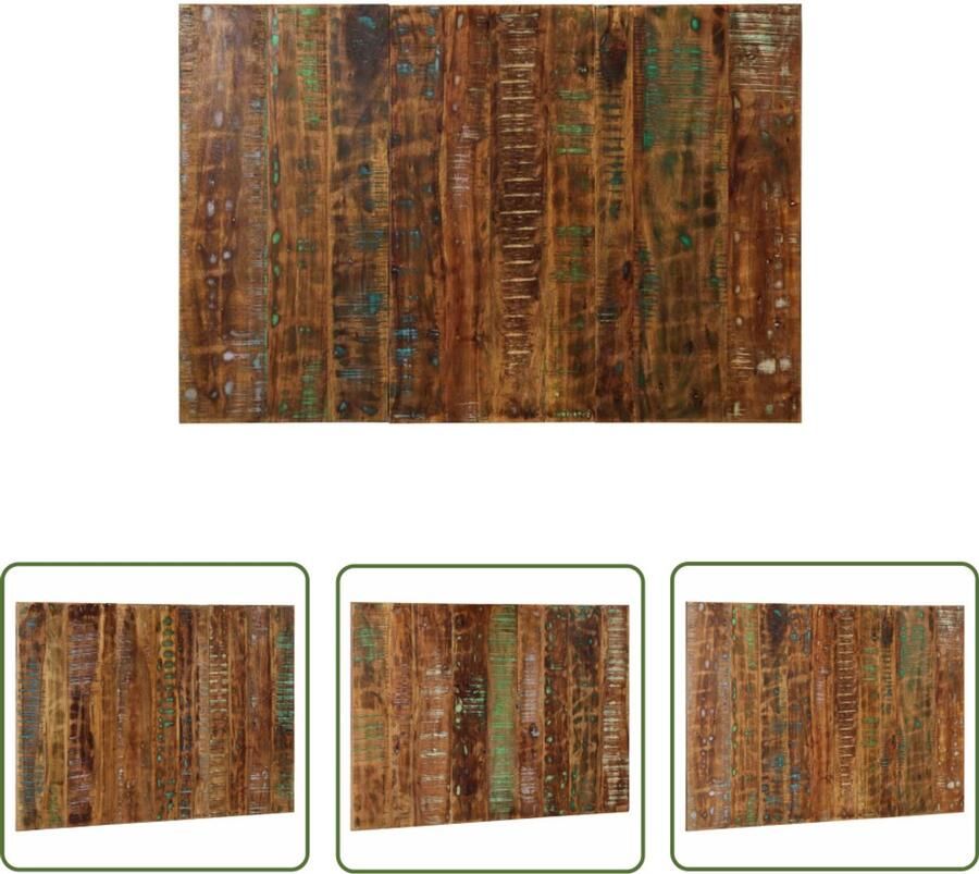 The Living Store Hoofdbord 120 cm massief gerecycled hout meerkleurig Hoofdbord Industrieel Design Houten Hoofdbord Vintage Hoofdbord Recyceld Hout