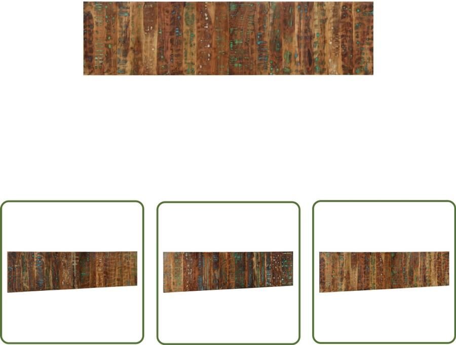 The Living Store Hoofdbord 200 cm massief gerecycled hout meerkleurig Hoofdbord Industrieel Design Houten Hoofdbord Vintage Hoofdbord Massief Hout