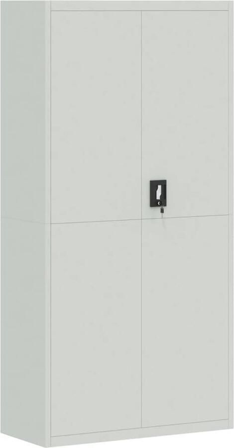 The Living Store Archiefkast naam Kantoorkast 90 x 40 x 180 cm Lichtgrijs Gepoedercoat staal Archiefkast Kantoor Kast Opslagkast Metalen Kast Staalkast