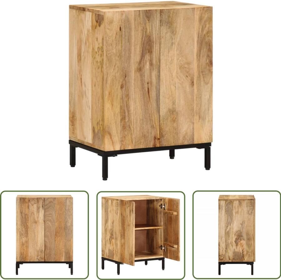 The Living Store Dressoir 53x35x72 cm massief mangohout Dressoir Mangohout Dressoir Vintage Dressoir Industriele Kast Salontafel