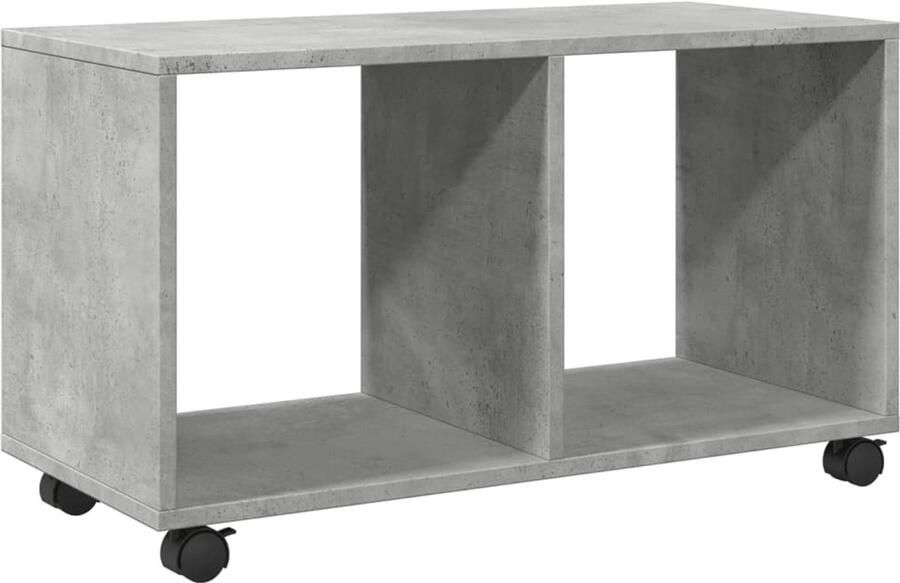 The Living Store Rolkast 72x33x42 5 cm bewerkt hout betongrijs Rolkast Kasten Opbergkasten Houten Kast Grijze Kast