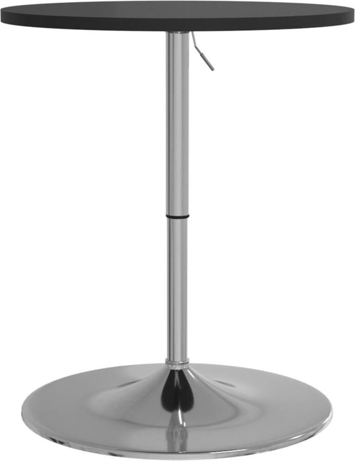 VidaXL Bartafel 60x60x90 cm bewerkt hout en verchroomd staal zwart Bartafel Keukenbar Eetkamerstoel Salontafel Moderne Meubels