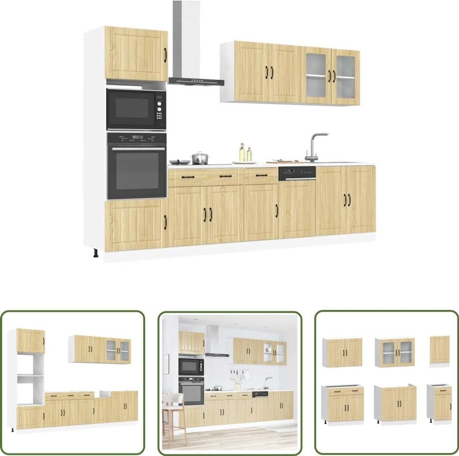 VidaXL Keukenkastenset Keuken Kast 7-delige Keukenkastenset Lucca bewerkt hout sonoma eikenkleur Sonoma Eiken Houten Keukenkasten Opslagoplossing Keuken