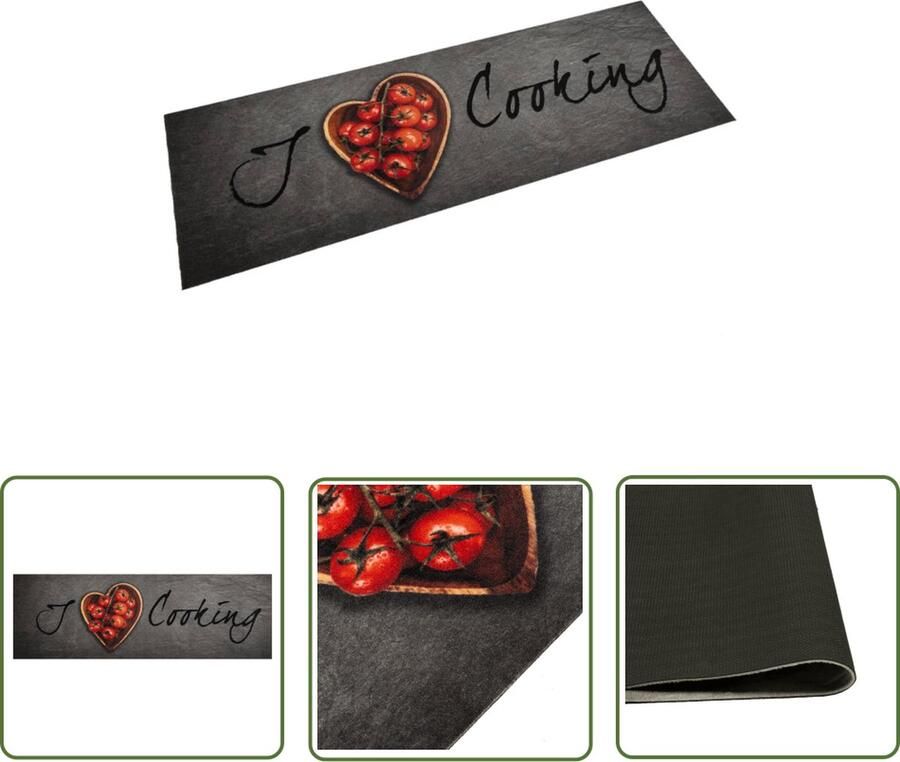 The Living Store Keukenmat Keukenloper 180 x 60 cm Trendy Design Keukenmat Keukenloper Vloerkleden Tapijten Antislip Mat