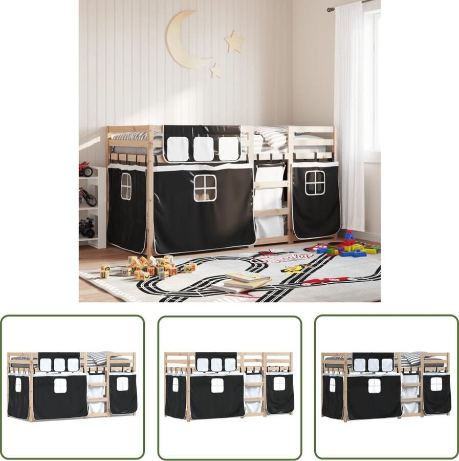 The Living Store Stapelbed Voor Kinderen Massief Grenenhout 195.5 x 80.5 x 112 cm Met Veiligheidsrelingen Stapelbed Kids Bed Houten Bed Kinderkamer Tweepersoonsbed