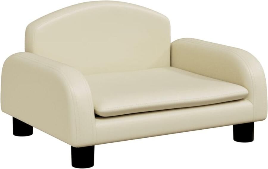 The Living Store Kinderbank 50x40x30 cm kunstleer crèmekleurig Kinderstoel Kinderbank Kids Bank Speelplek Kinderkamersdecoratie - Foto 3