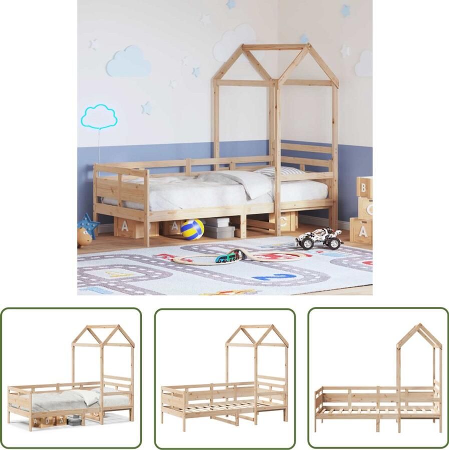 VidaXL Slaapbank met huisje 90x190 cm massief grenenhout Slaapbank Kinderbed Hutbed Kidsbed Tweepersoonsbed