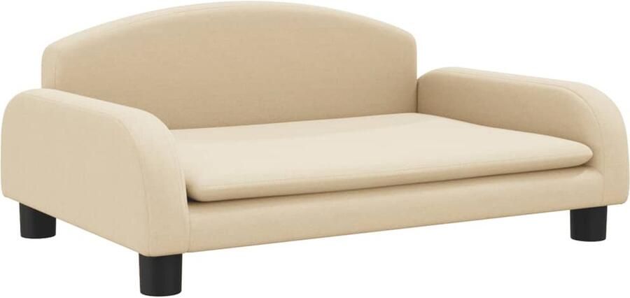 The Living Store Kinderbank 70x45x30 cm stof crèmekleurig Kinderbank Kindermeubel Stoffen Bank Kids Bank Speelplek