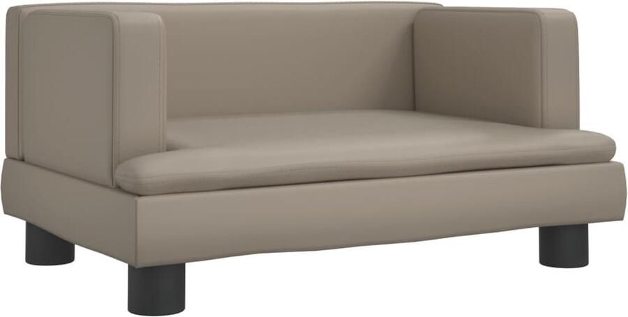 VidaXL Kinderbank Kunstleer Cappuccino 60x40x30 cm Kinderstoel Kindermeubel Kinderbank Bruine Stoel Comfortabele Kinderbank