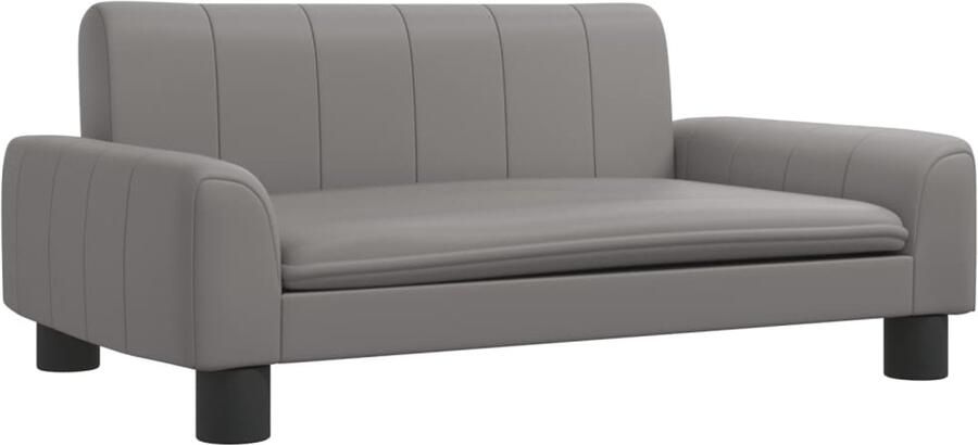 The Living Store Kinderbank 70x45x30 cm kunstleer grijs Kinderstoel Kindermeubel Kids Meubels Kinderbank Stoel Voor Kinderen