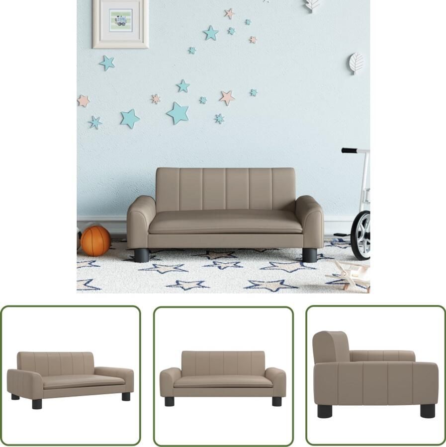 VidaXL Kinderbank 70x45x30 cm kunstleer cappuccinokleurig Kinderbank Kindermeubilair Bruine Kinderbank Kapstok Kids Kamer Decoratie