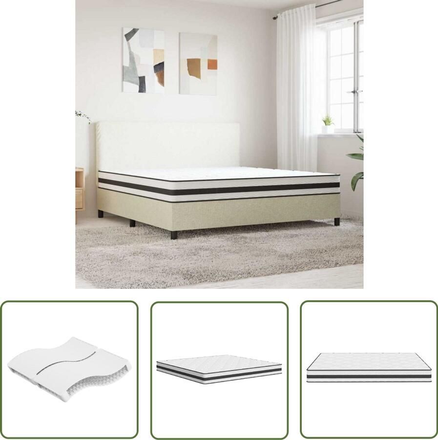 The Living Store Binnenveringmatras middelhard 200x200 cm King Size Veerschuimmatras King Size Matras Binnenveringmatras Matras 200x200 Matras Kopen