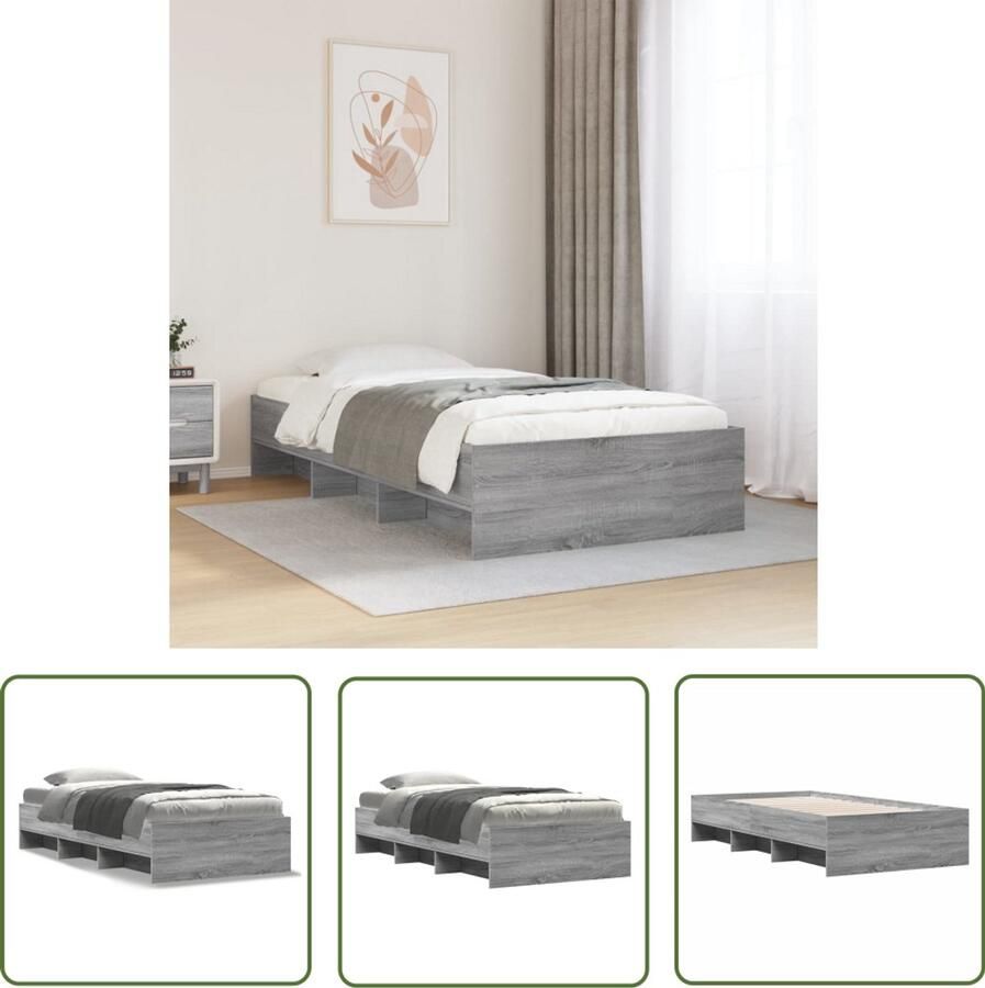 VidaXL Klikmechanisme Dynamische Sleutel Bedframe bewerkt hout grijs sonoma eikenkleurig 75x190 cm Gereedschapset Draadspanning Torque Wrench