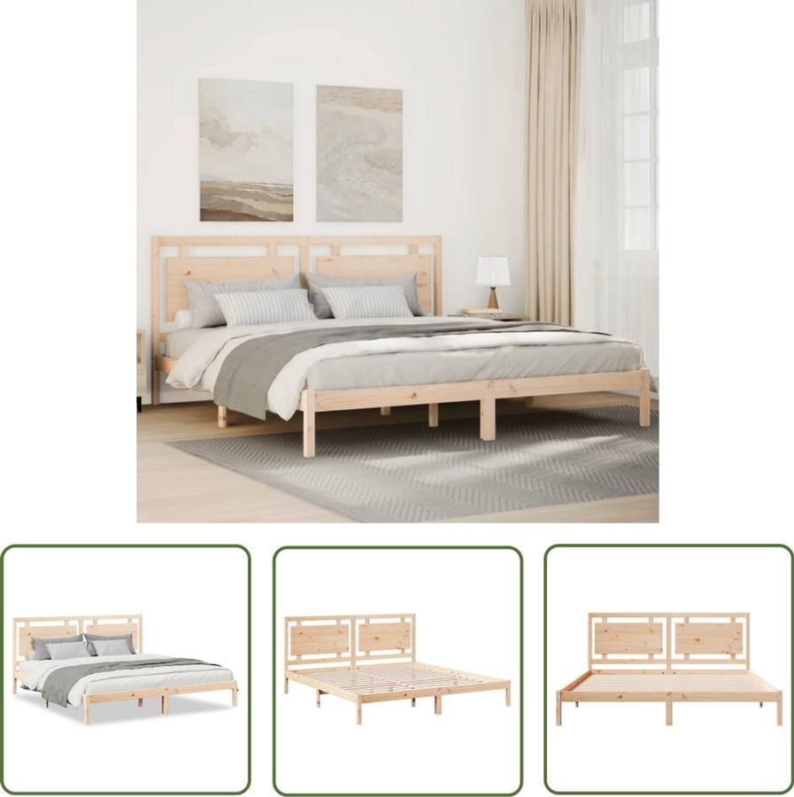 VidaXL Bedframe extra lang zonder matras massief hout 180x210 cm Dynammometer Sleutel Klikmechanisme Gereedschapset Drapers Tools Torque Wrench