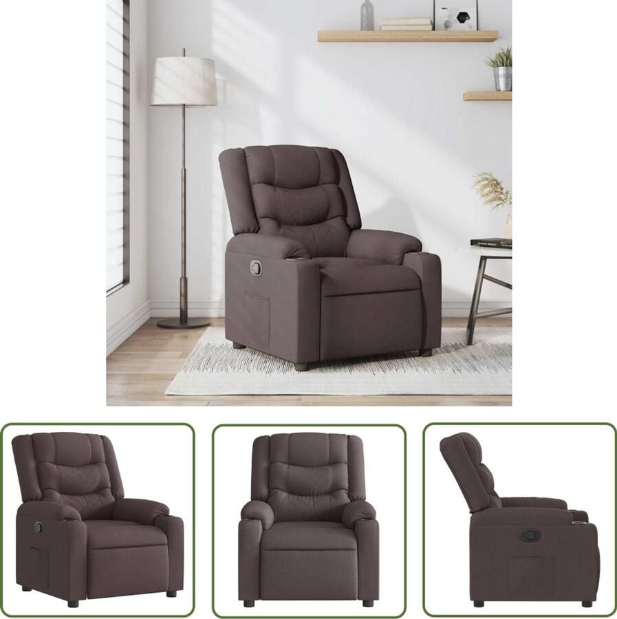 VidaXL Klikmechanisme Dynammometer Sleutel Fauteuil verstelbaar stof donkerbruin Gereedschap Monteursgereedschap Drapers Tools