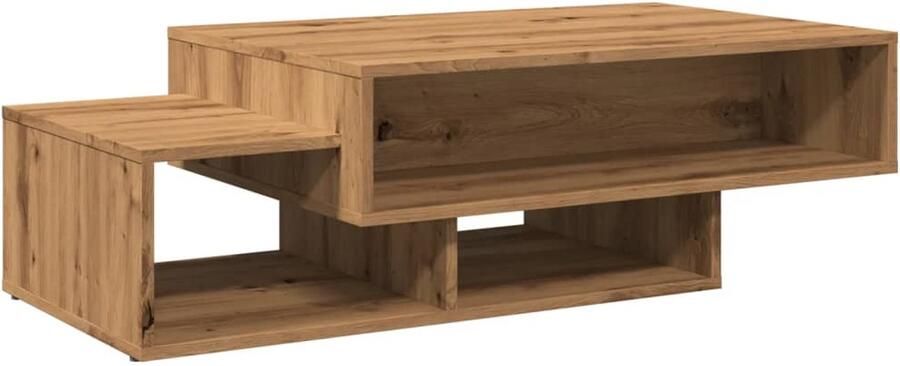 The Living Store Salontafel 105x55x32 cm bewerkt hout artisanaal eikenkleurig Salontafel Houten Salontafel Koffietafel Bijzettafel Woonkamer Meubels