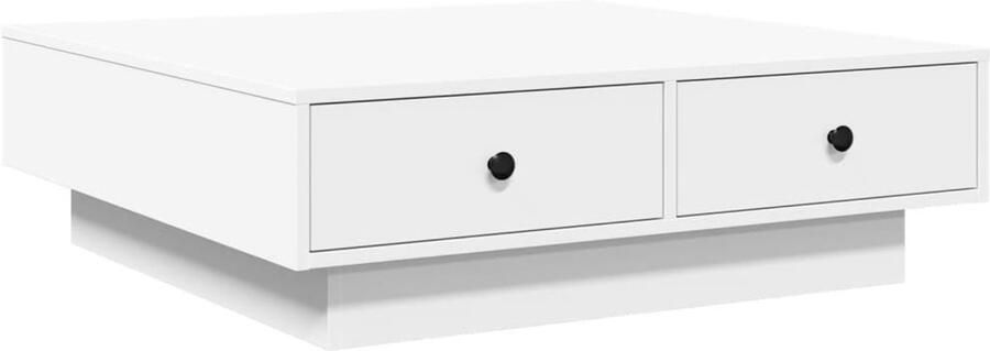 The Living Store Salontafel 90x90x28 cm spaanplaat wit Salontafel Industrieel Meubilair Houten Salontafel Wit Meubilair Tv Tafels