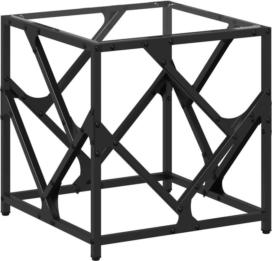 VidaXL Salontafel met transparant glazen blad 40x40x41 cm staal Salontafel Koffietafel Houten Salontafel Glazen Salontafel Design Salontafel