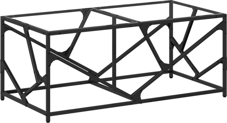 The Living Store Salontafel met transparant glazen blad 98 5x50x41 cm staal Salontafel Glas Tafellaar Koffietafel Living Room Furniture Meubels