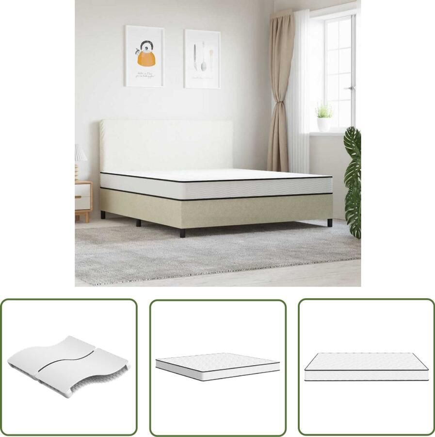 The Living Store Binnenveringmatras middelhard 200x200 cm King Size Binnenveringmatras Binnenveringmatrassen Tweepersoonsmatras Tweepersoons Matras