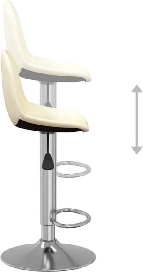 The Living Store Barkrukken Stof Verchroomd staal 41x45x(90-112) cm Crème Barstoel Kruk Stoffen Barkruk Barkrukken Kopen Eetkamerstoel