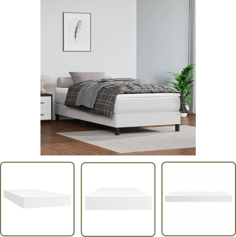 The Living Store Matras Pocketvering 100 x 200 x 20 cm Kunstleer Duurzaam Pocketveren en schuim Pocketvering Matras Kunstleder Matras 100x200 Medium Hard Matras Anti Allergisch Matras