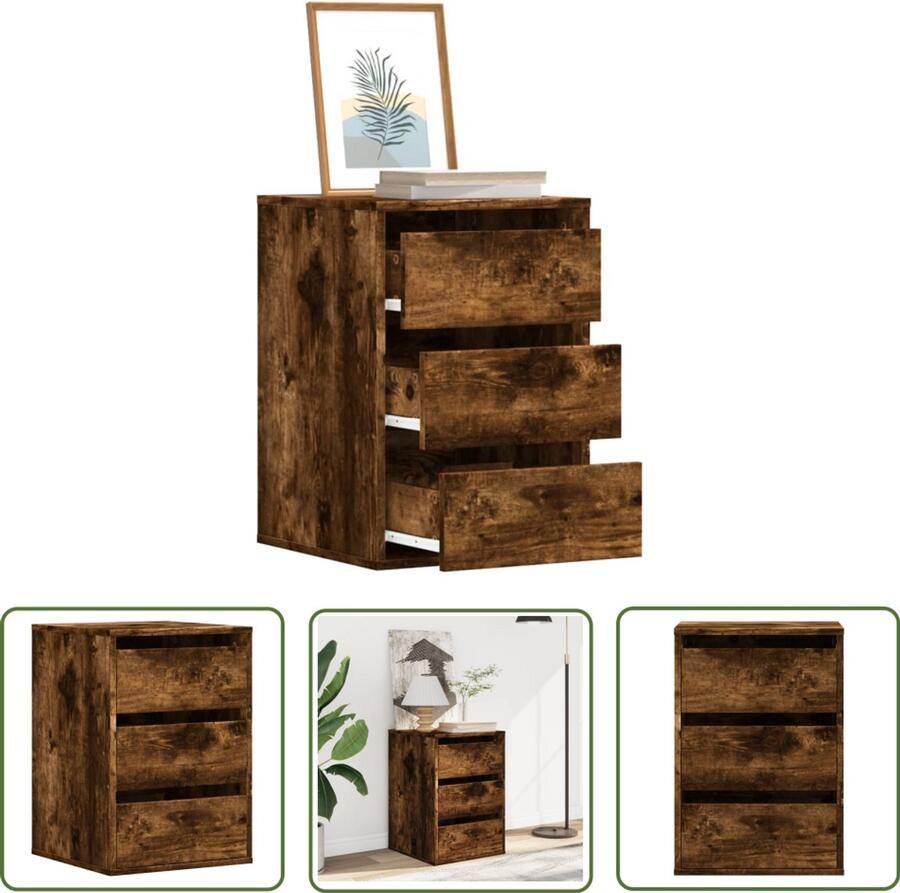 VidaXL Ladekast 40x41x58 cm bewerkt hout gerookt eikenkleurig Ladekast Houten Ladekast Opbergkast Tv Meubel Salontafel