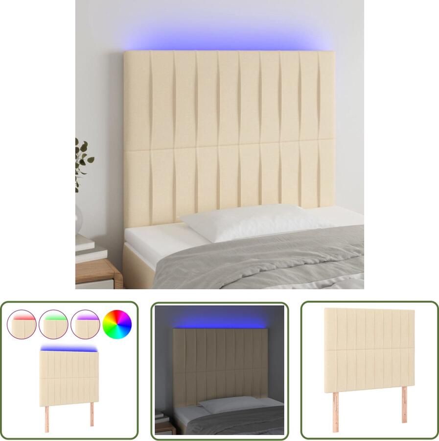The Living Store Hoofdeind LED-Hoofdbord Crème 100x5x118 128cm Verstelbare Hoogte Hoofd Bord Led Hoofdbord Crème Hoofdbord Bedroom Decor Slaapkamersdecor