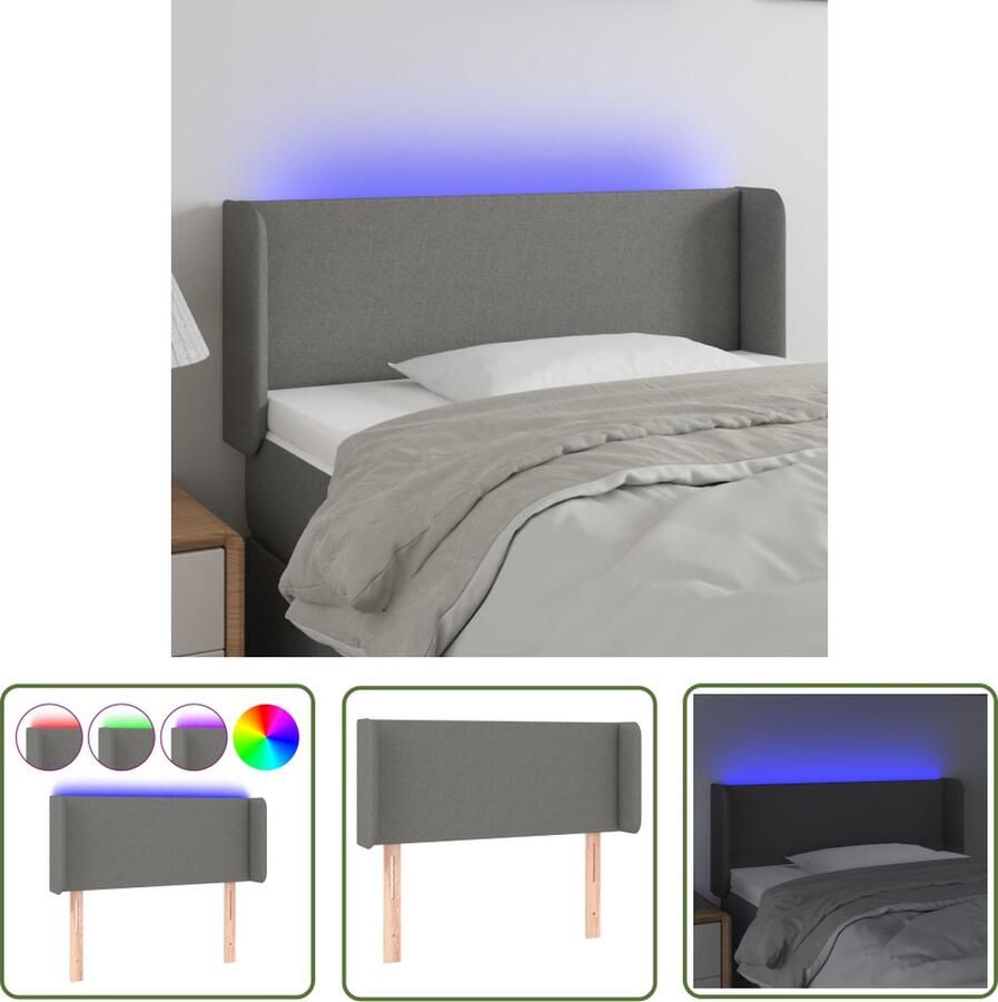 The Living Store Hoofdbord Klassiek LED Bedframe Afmeting- 103x16x78 88 cm Ken- Verstelbare hoogte Hoofd Bord Led Hoofdbord Hoofdkussen Slaapcomfort Bedroom Decor