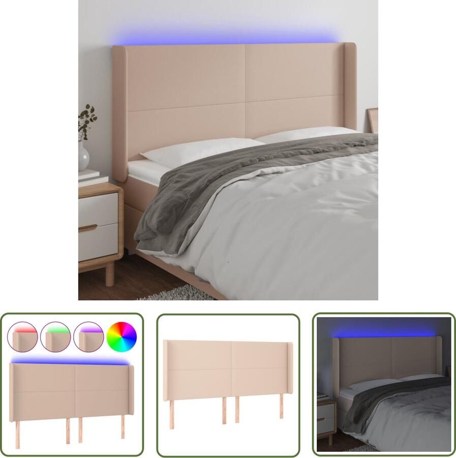 The Living Store Hoofdbord Cappuccino Kunstleer 163 x 16 x 118 128 cm Verstelbaar Hoofd Bord Led Hoofdbord Kapstok Beddecoratie Bedroom Decor