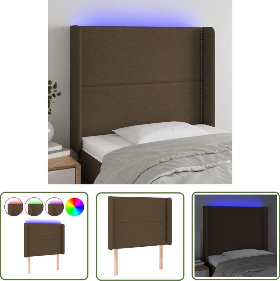 The Living Store Klassiek Hoofdbord LED-verlichting Verstelbare Hoogte Comfortabele Ondersteuning Snijdbare LED-strip Klassieke Hoofdbord Led Hoofdbord Met Led Verlichting Bedhoofd Slaapkamersdecoratie