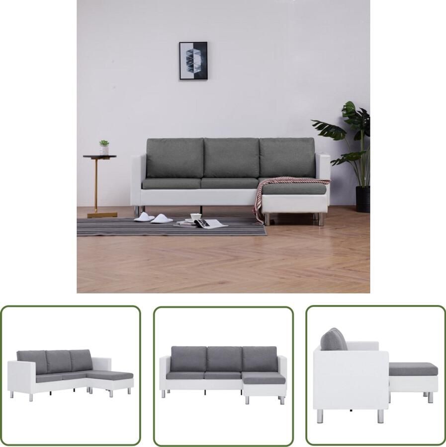 The Living Store Loungebank Kunstleer 188 x 122 cm Chaise longue Eenvoudig te monteren glanzend PVC bekleding Loungesofa Lederlook Bank 3 Persoons Bank Hoekbank Living Room Furniture