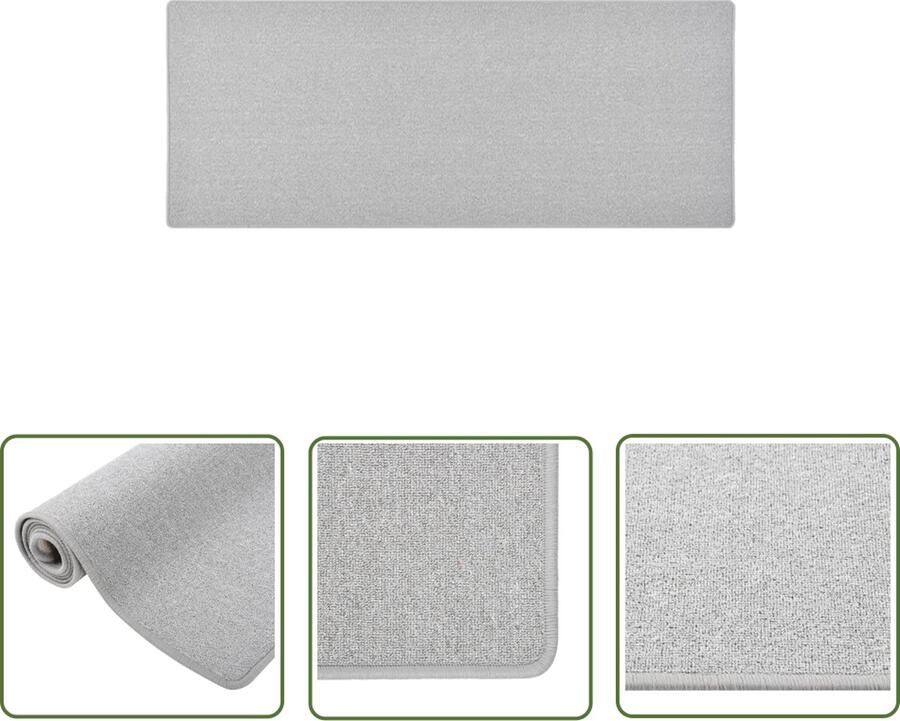 The Living Store Tapijtloper Lichtgrijs 80x200 cm Geluiddempend Anti-slip Wasbaar Tapijtroeper Looppad Grijs Tapijt Vloerkleed Kamerdecoratie